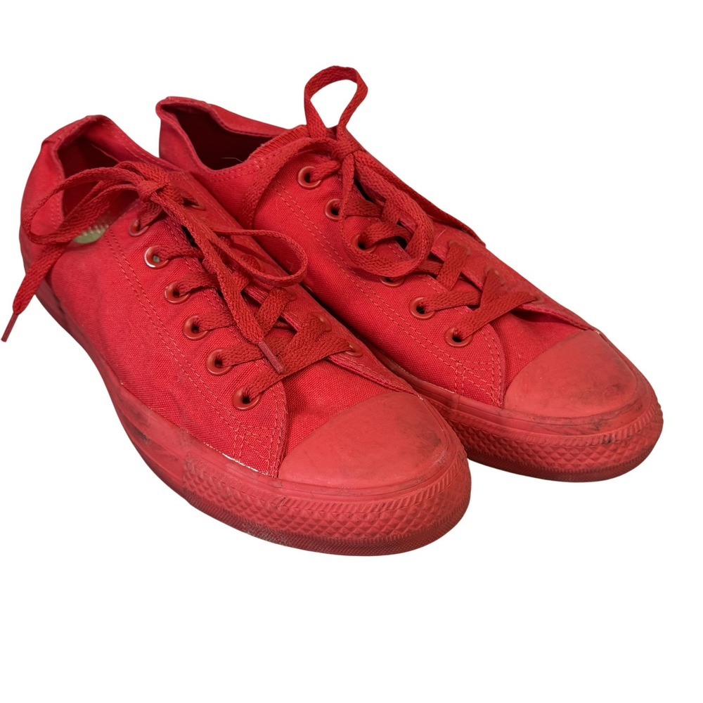 Converse All Star Shoes Mens Size 8 Red Canvas Low Top Casual Sneakers 153031F